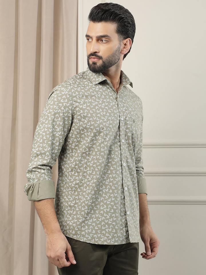 Urban Leaf Green Printed Shirt