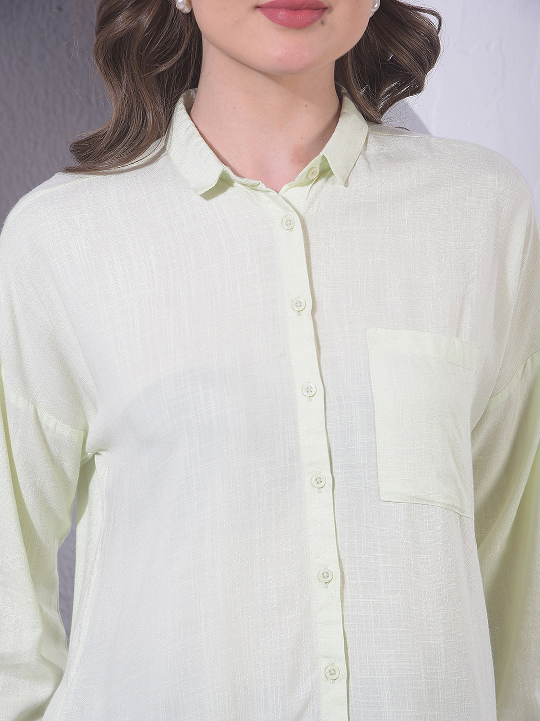 Light Green Long Sleeves Shirt - Women Shirts