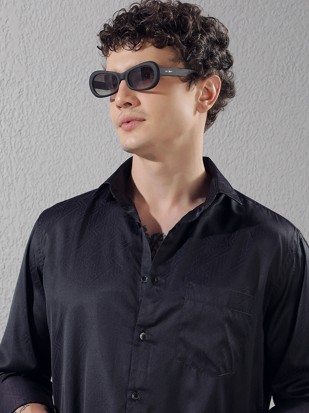Navy Blue Printed Shirt