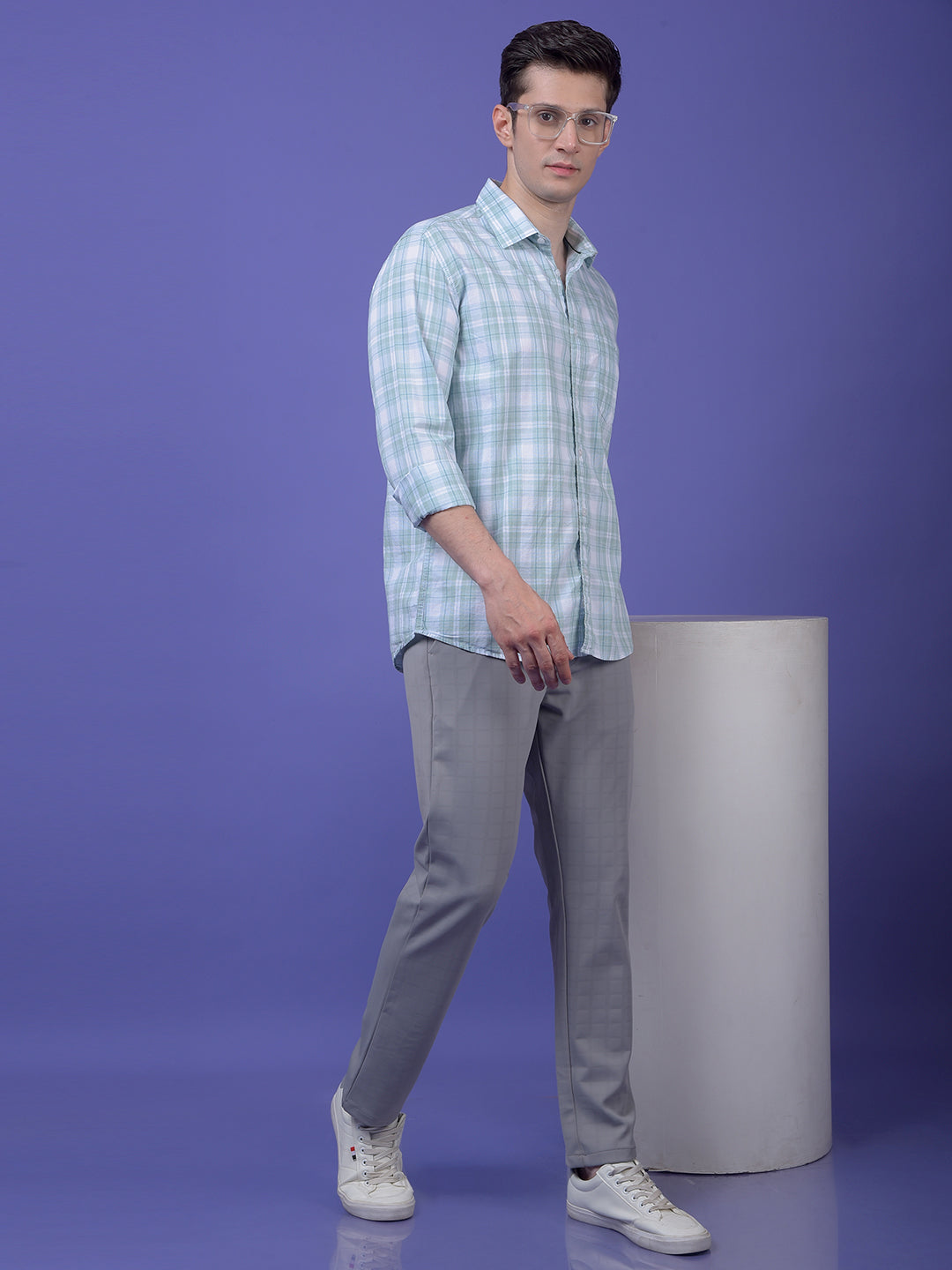 Green Checked 100% Cotton Shirt