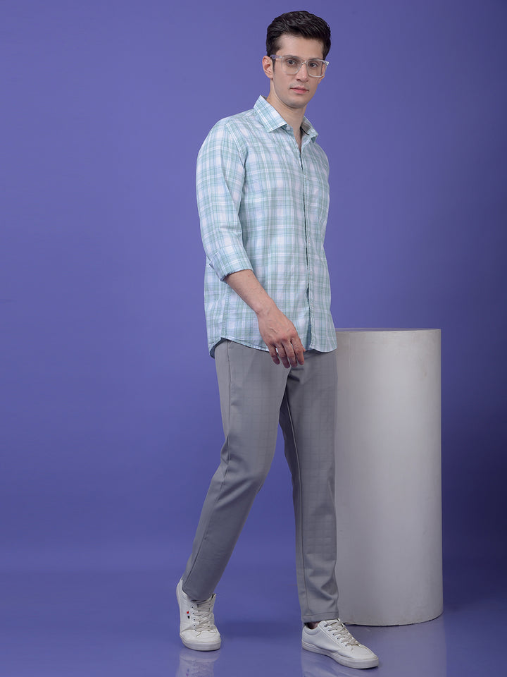 Green Checked 100% Cotton Shirt