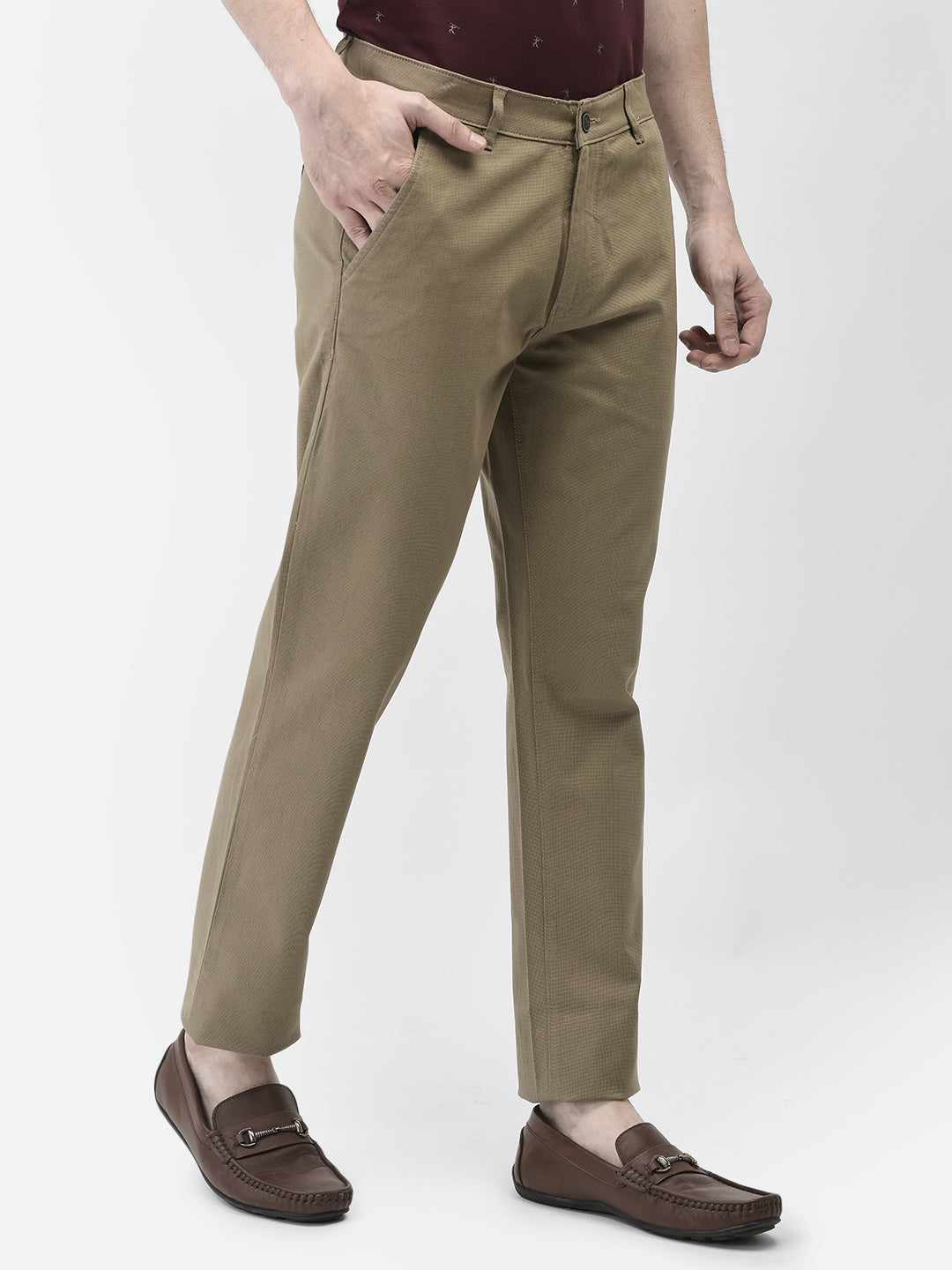 Khaki Printed Trousers