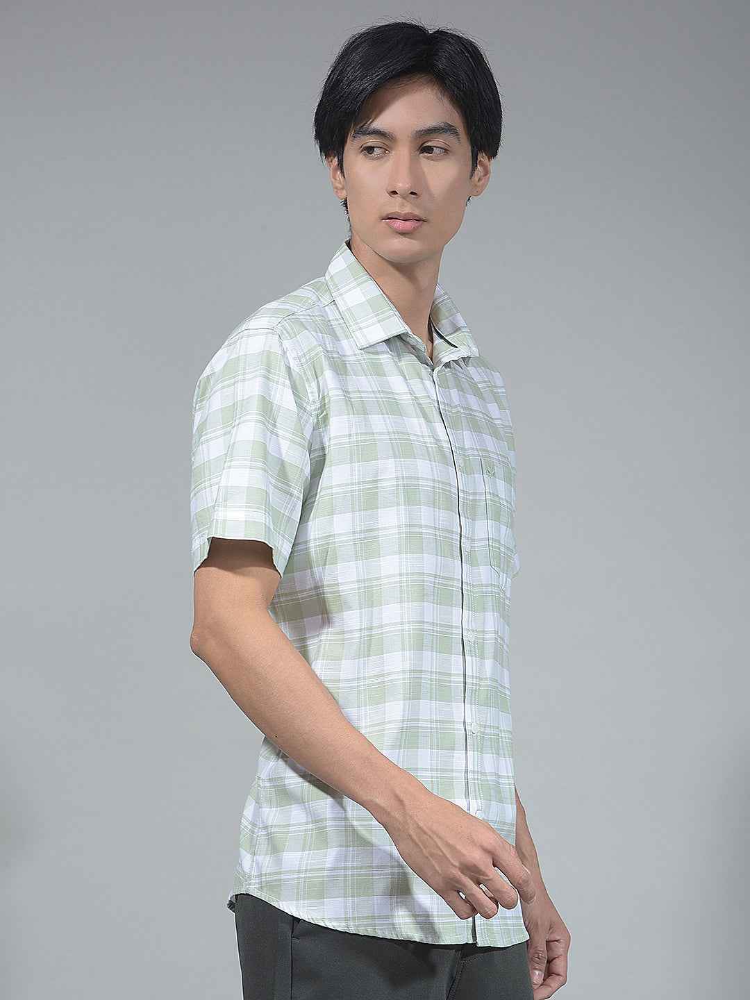 Olive Green Check Shirt