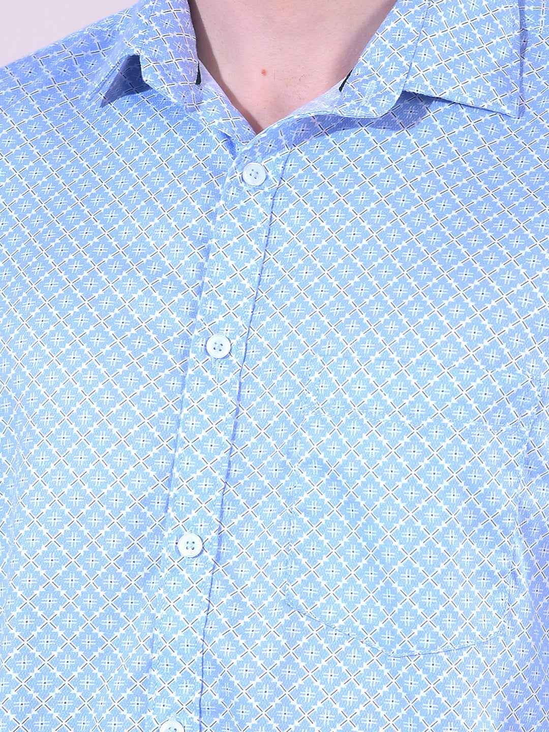 Blue Printed Shirt