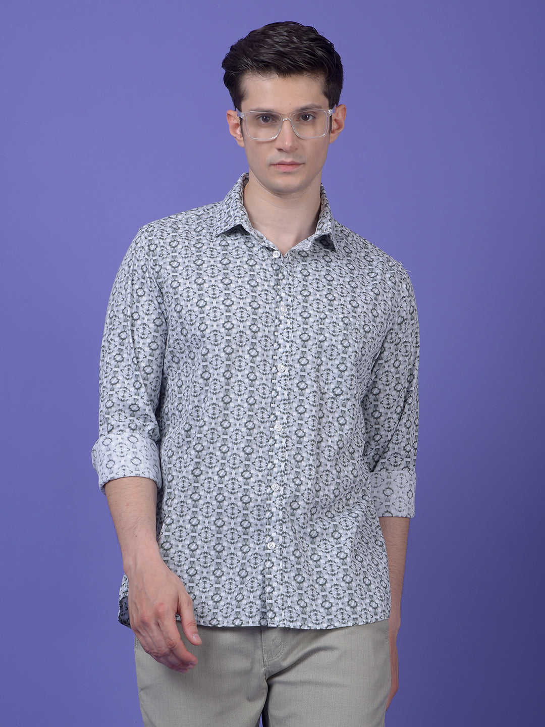 Grey Printed Shirt