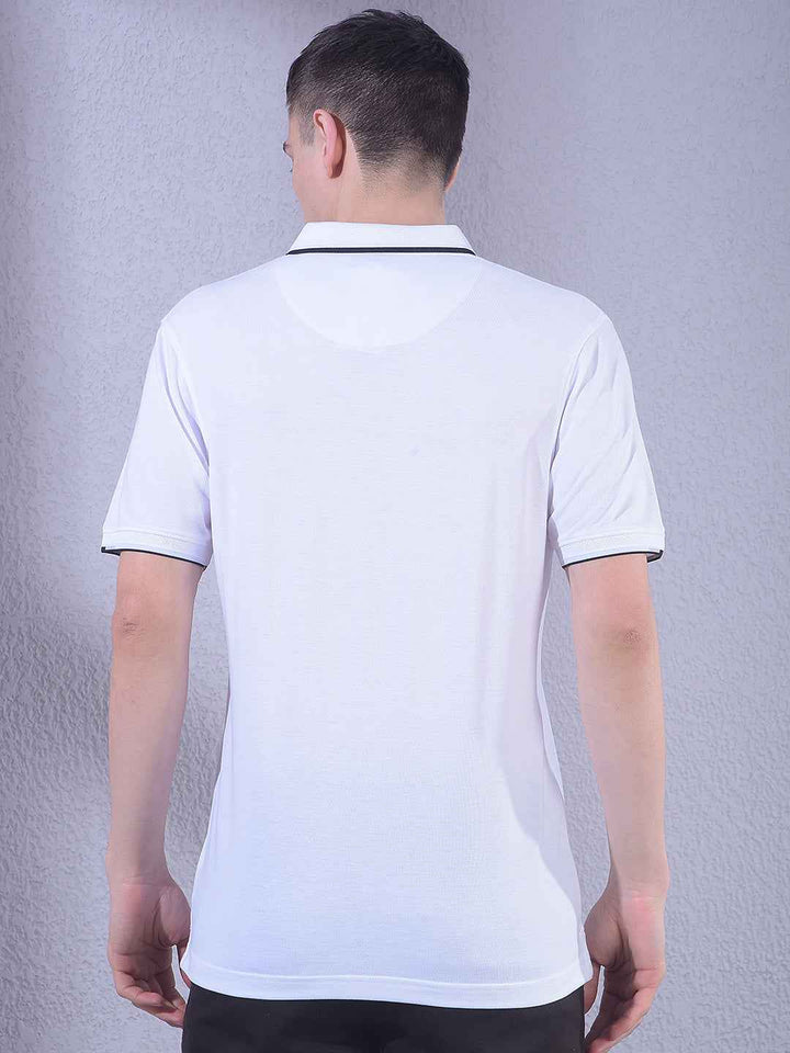 White Polo Neck T-Shirt