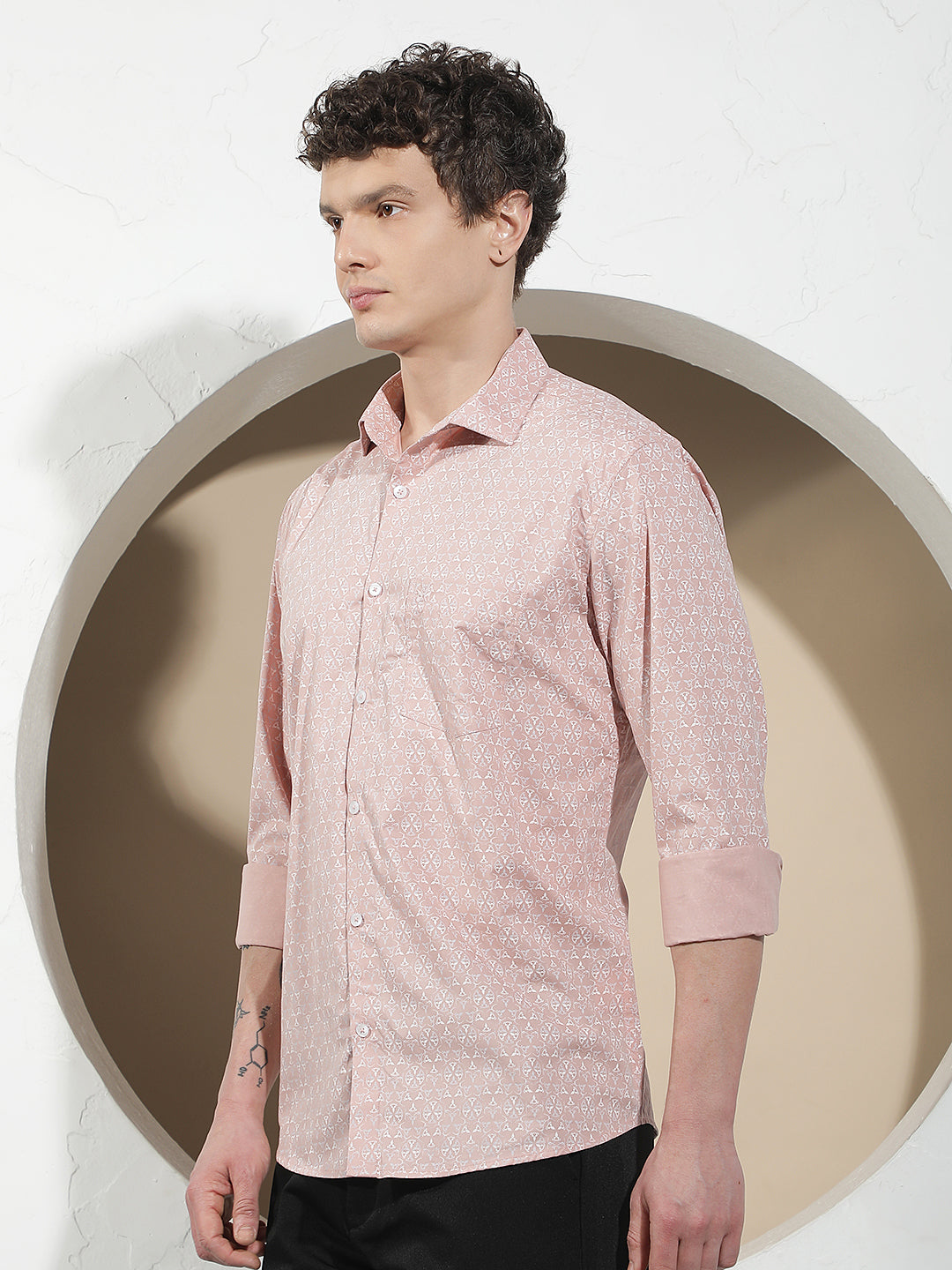 Signature Soft Peach Printed Shirt