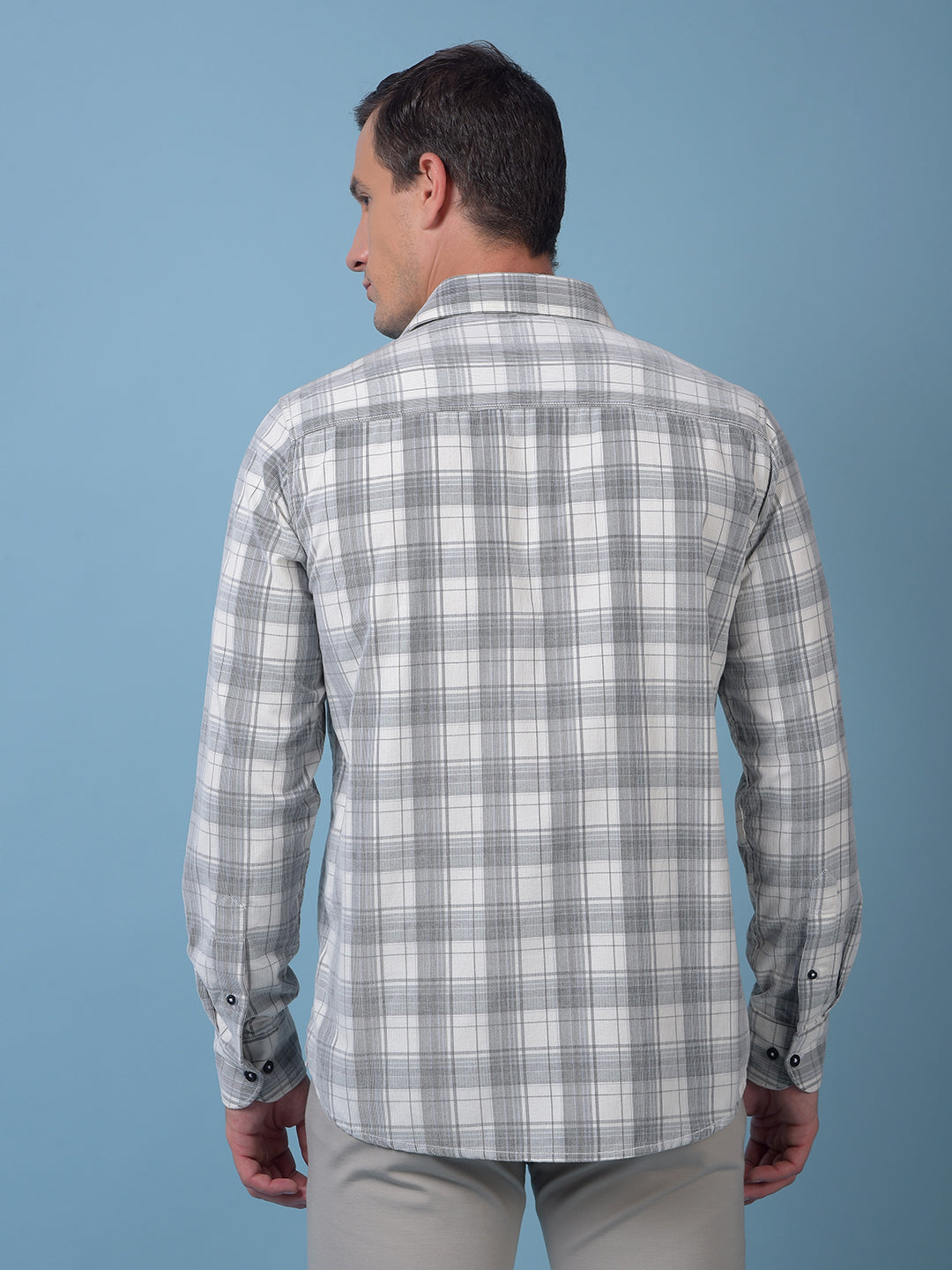 White Checked Corduroy Shirt
