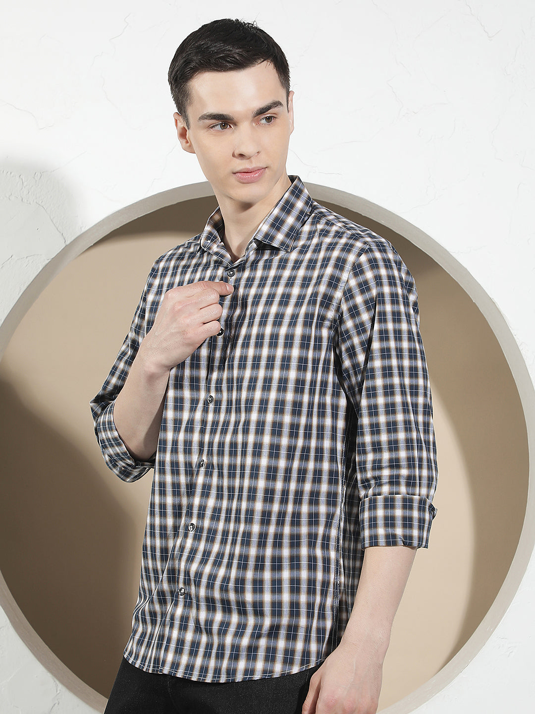 Blue Checked 100% Cotton Shirt