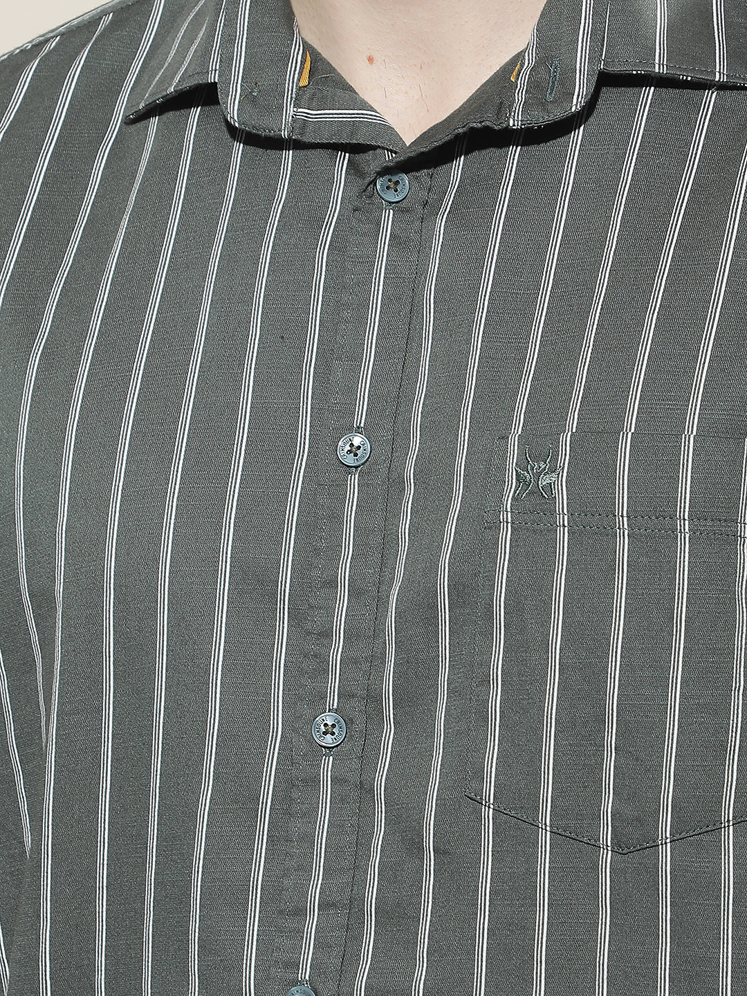 Green Vertical Stripes Shirt