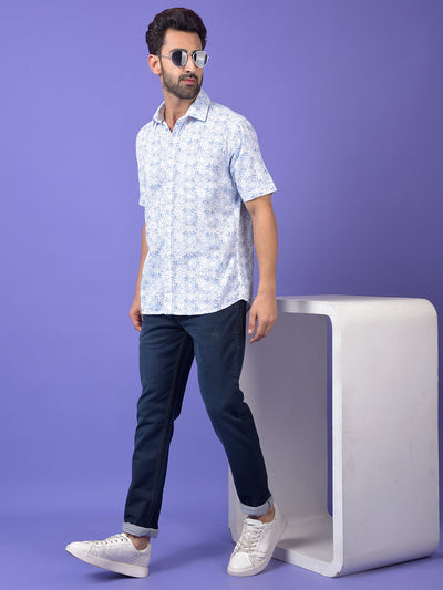 Blue Floral Print Shirt