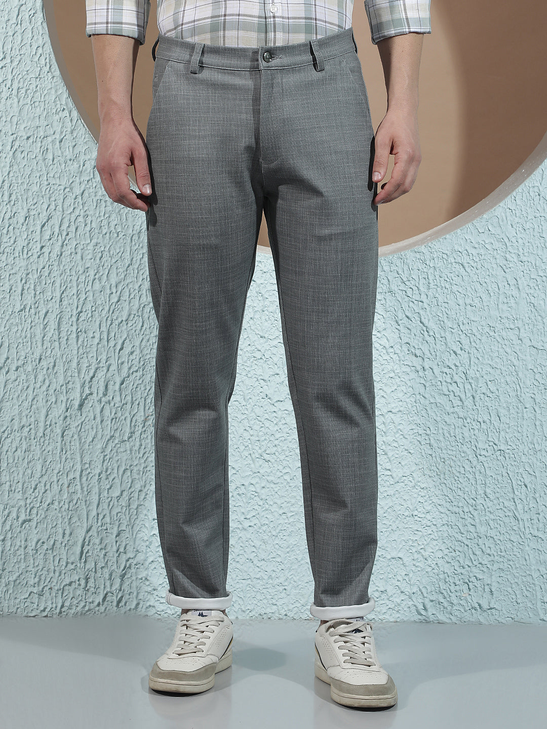Grey Refined Knitted Style Trousers