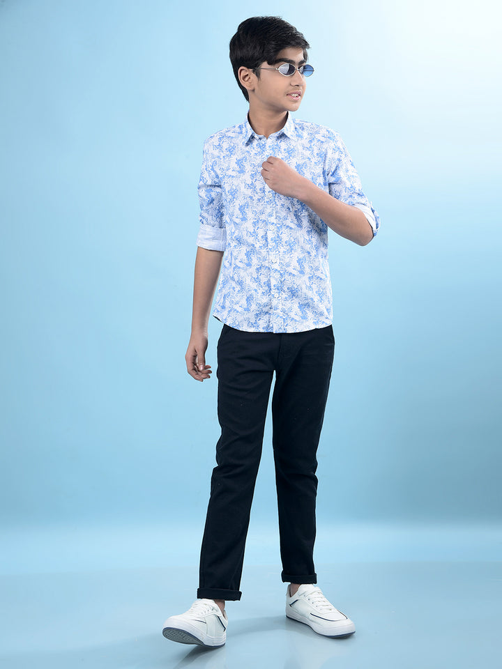 Navy Blue Printed Trousers