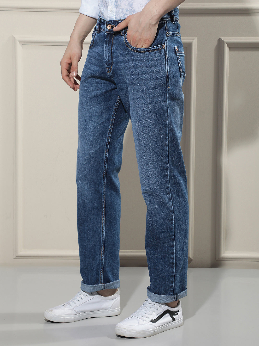 Refined Cobalt Blue Straight Jeans