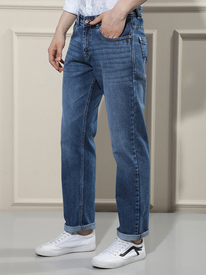 Refined Cobalt Blue Straight Jeans