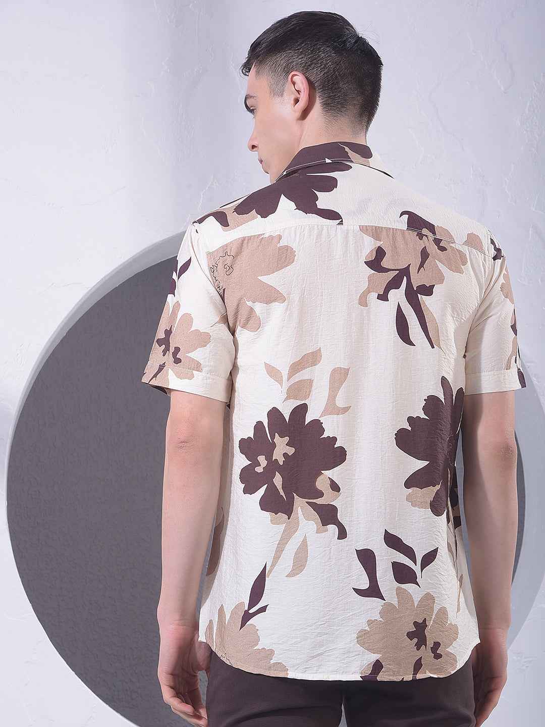Brown Floral Print Shirt