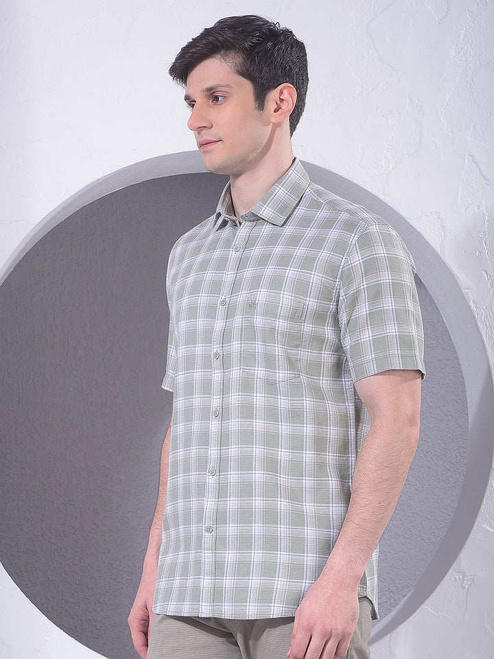 Green Checked 100% Cotton Shirt