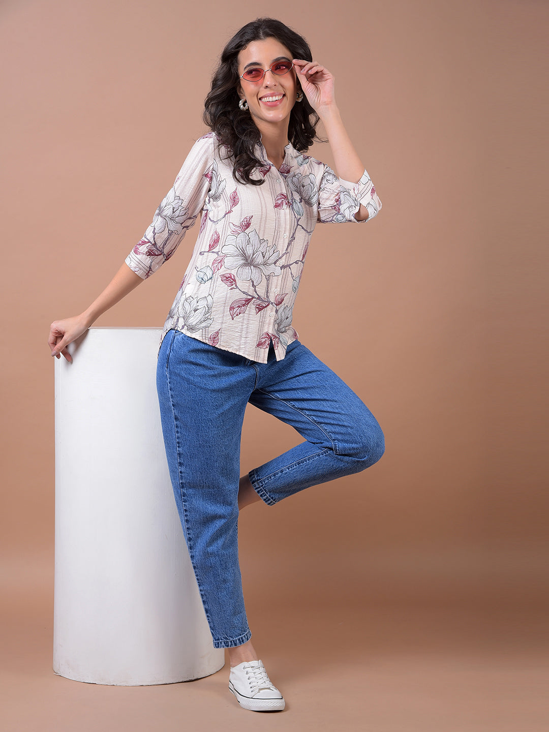 Blue 100% Cotton Baggy Jeans