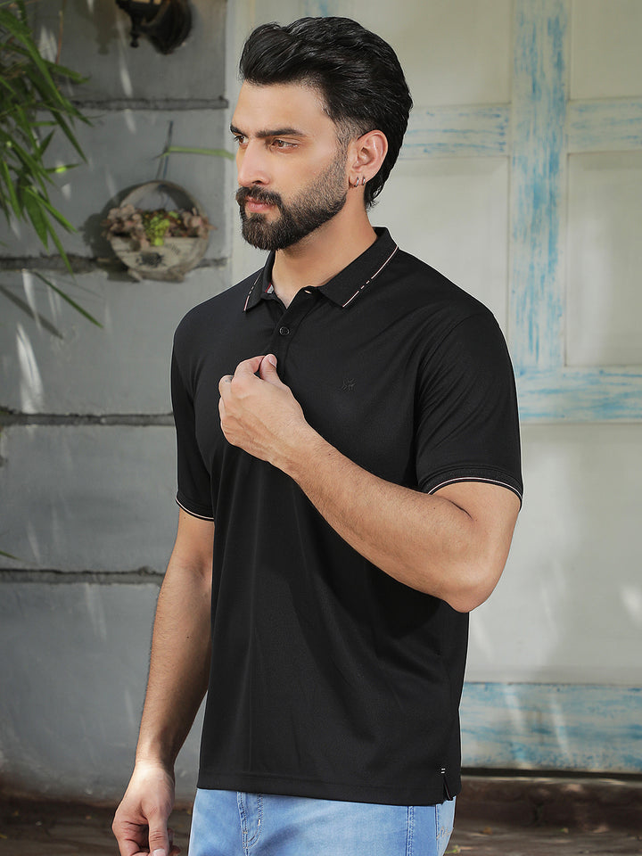 Black Polo Neck T-Shirt