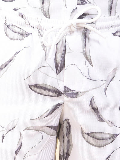 Olive Floral Print Shorts