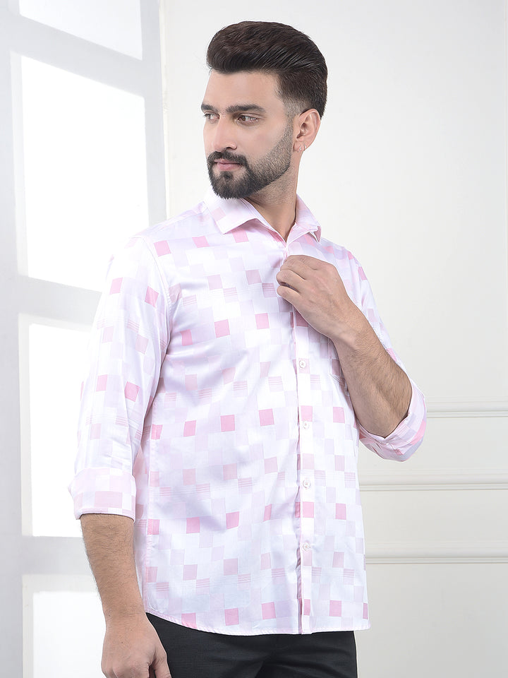 Pink Printed 100% Cotton Shirt