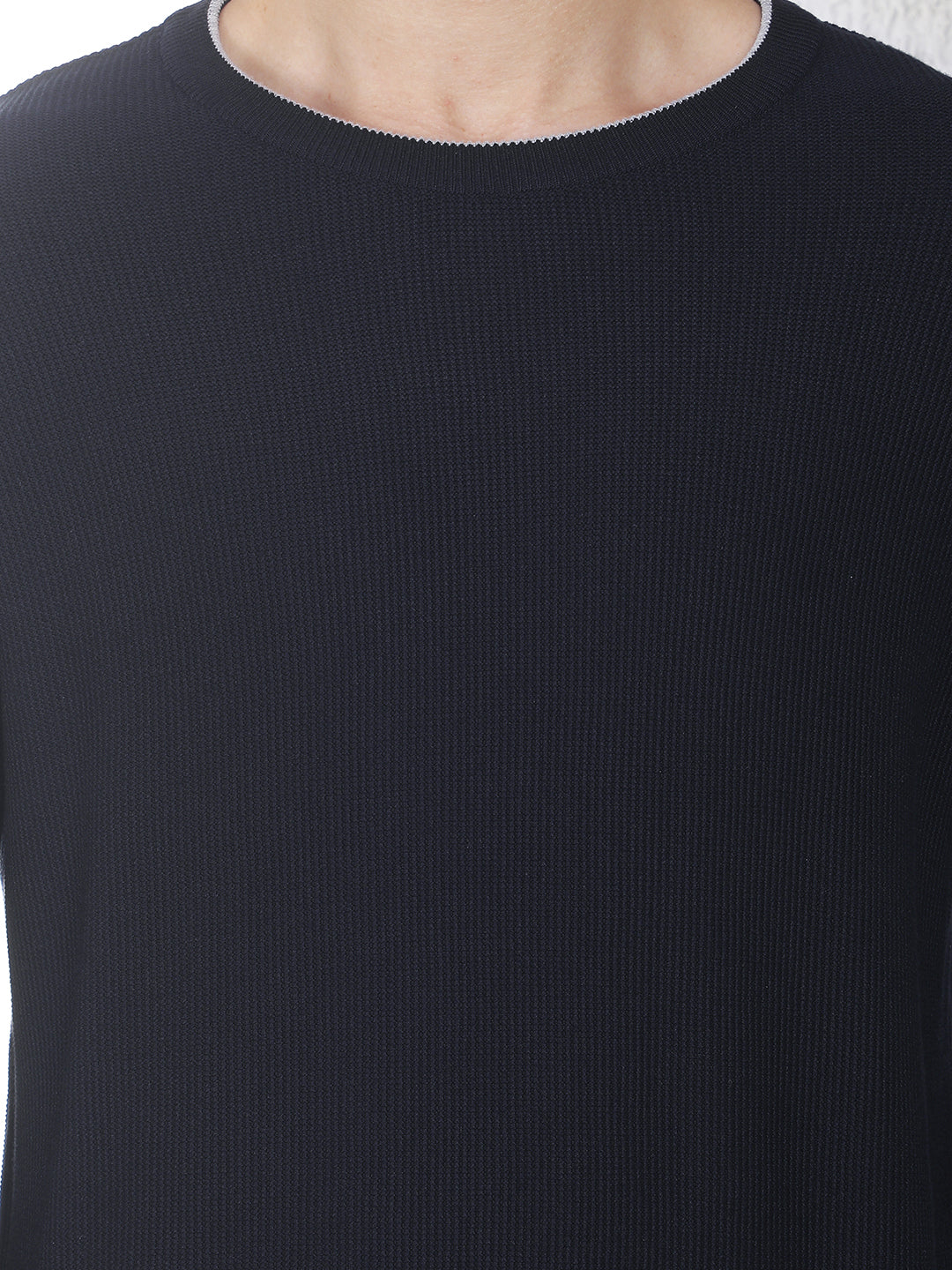Navy Blue Oversized Round Neck Sweater