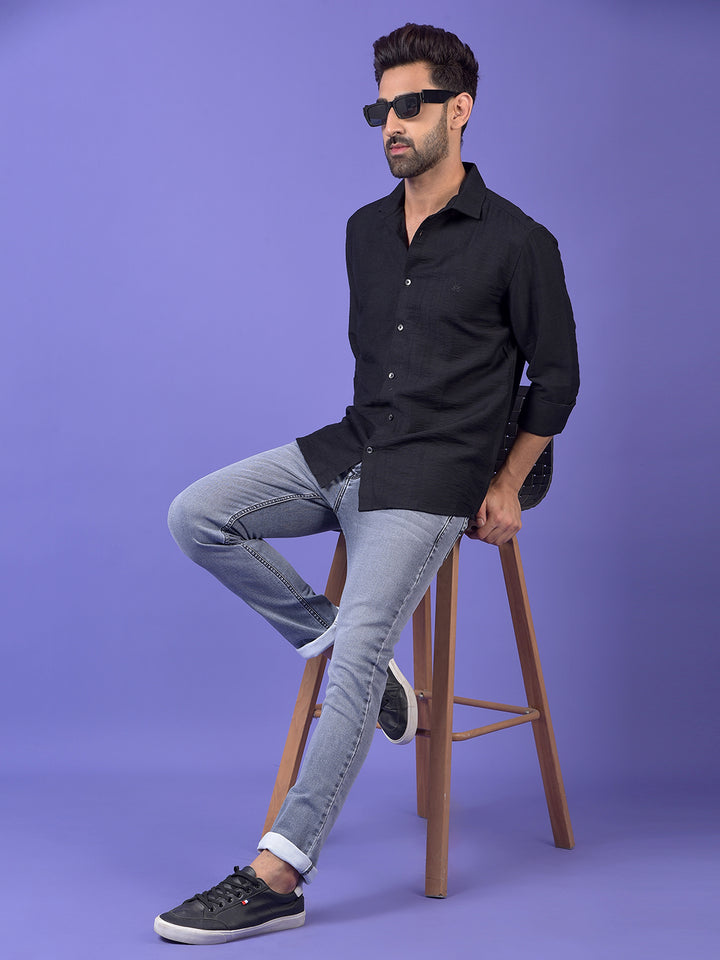 Black Textured Shirt