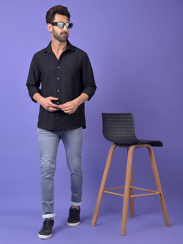 Black Textured Shirt