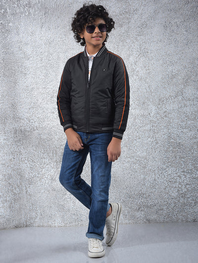 Black Reversible Bomber Jacket