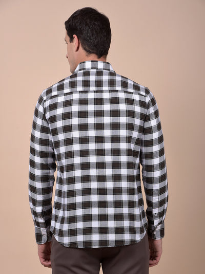 Brown Checked 100% Cotton Shirt