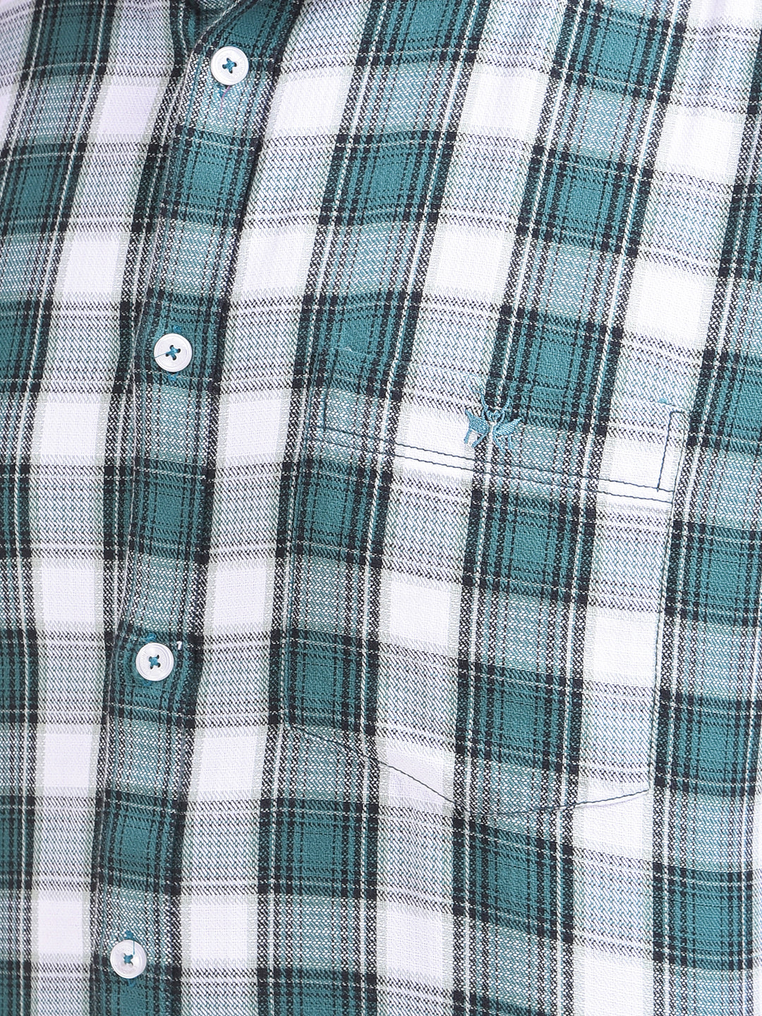 Green Checked 100% Cotton Shirt