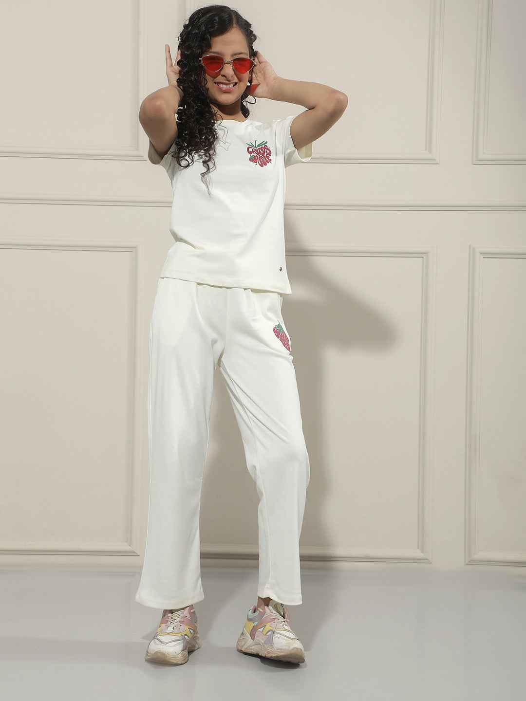 Off White Graphic Print Crop T-Shirt