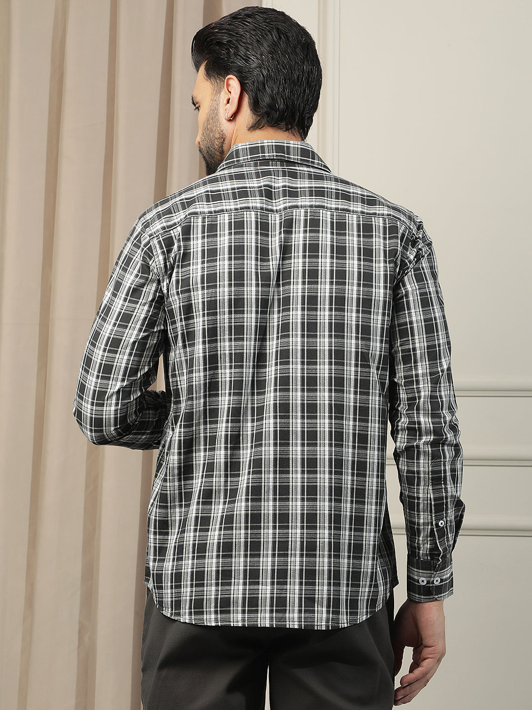 Black Checked 100% Cotton Shirt
