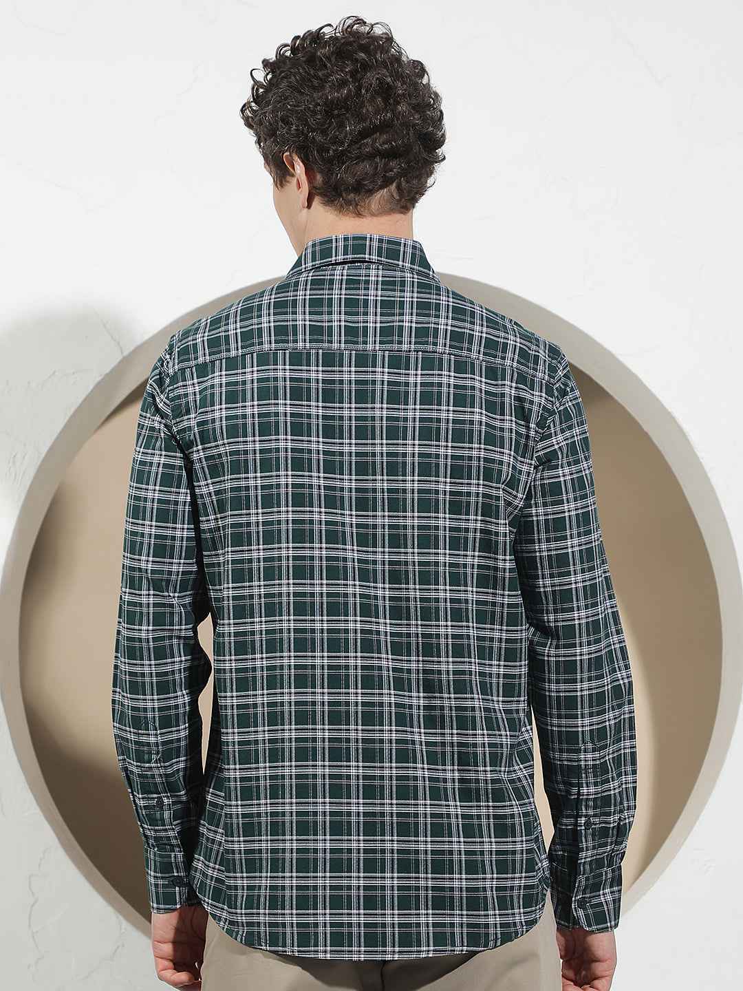 Green Checked 100% Cotton Shirt