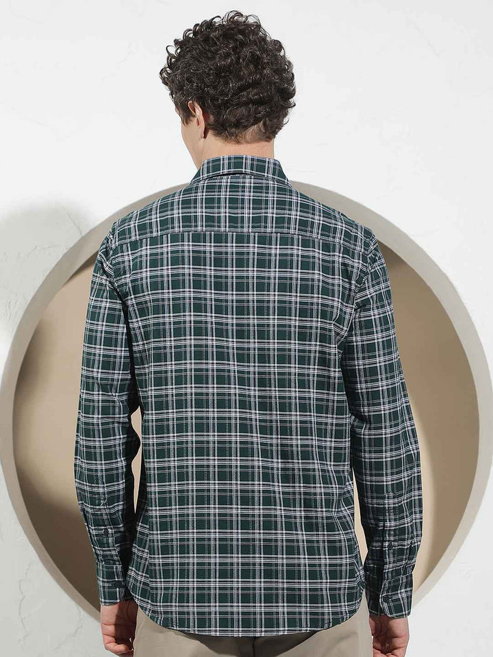 Green Checked 100% Cotton Shirt