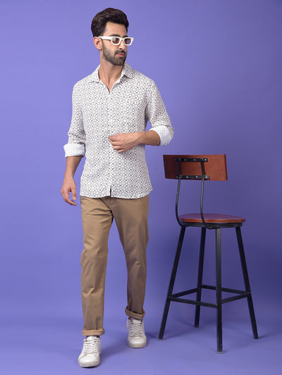 Khaki Printed Trousers