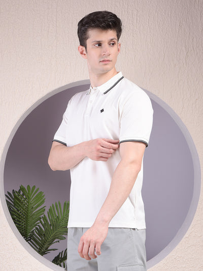 White Polo-Neck T-Shirt