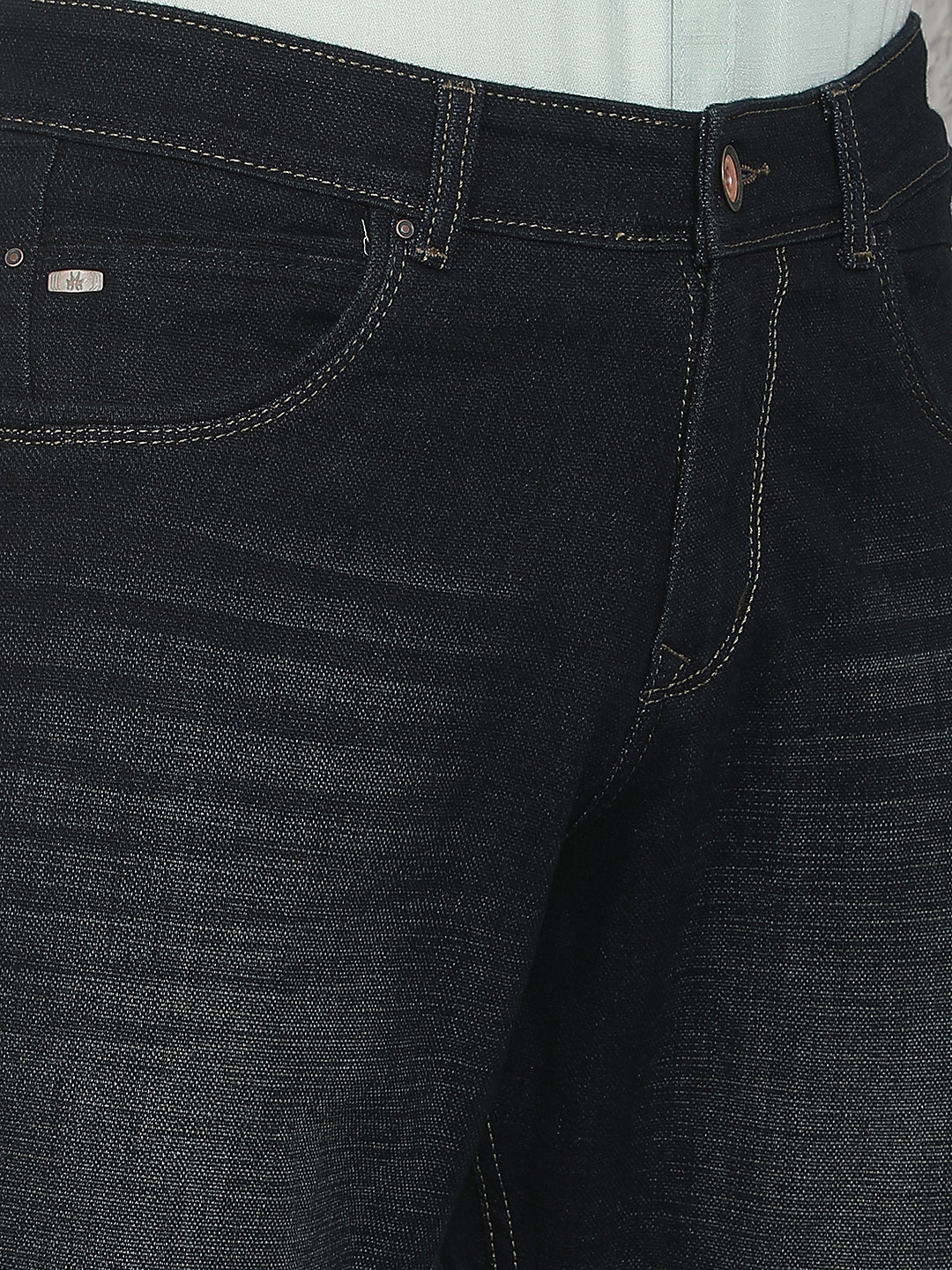 Indigo Blue Straight Faint Relaxed Jeans
