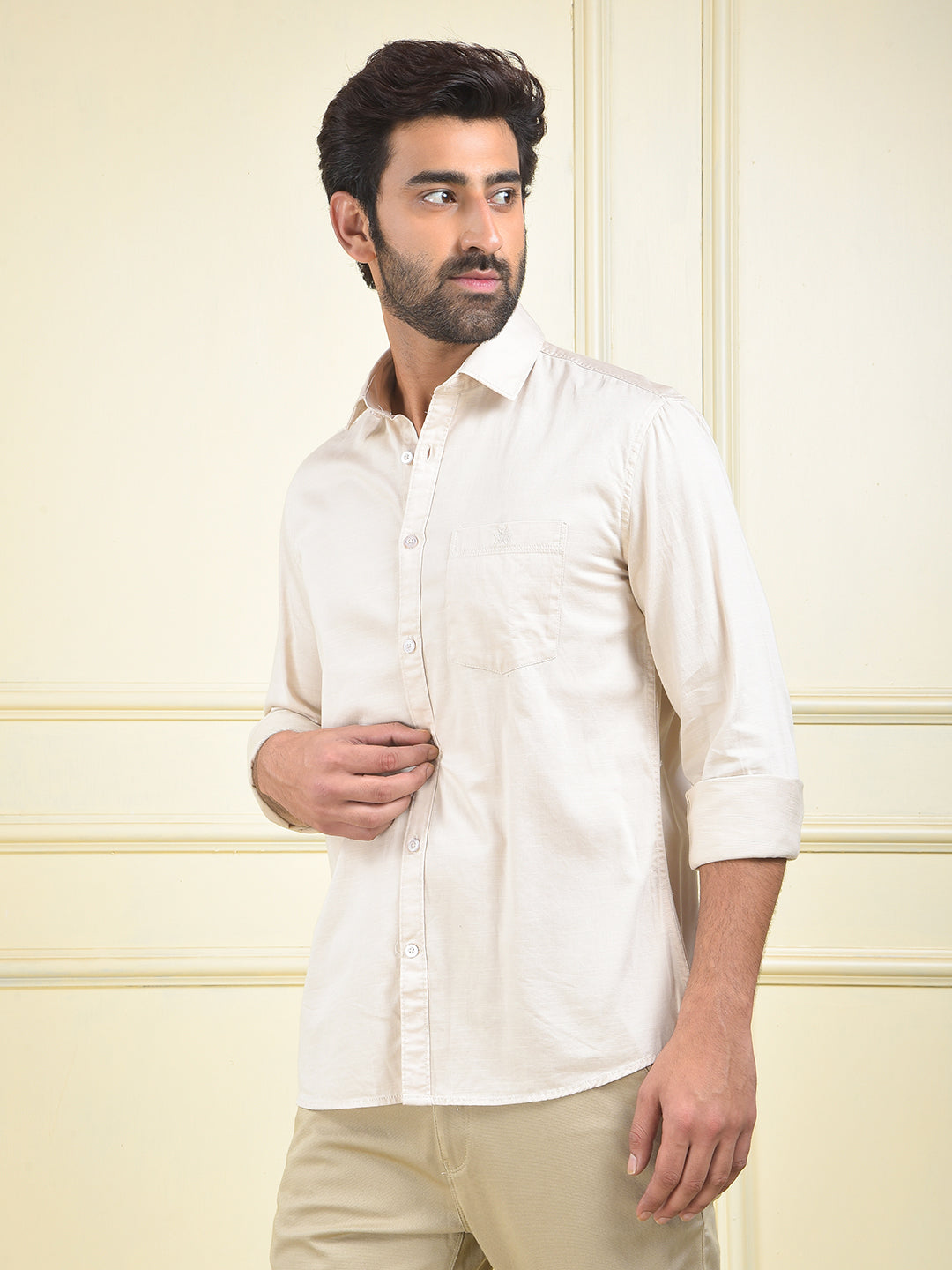 Sleek Lines Beige Shirt