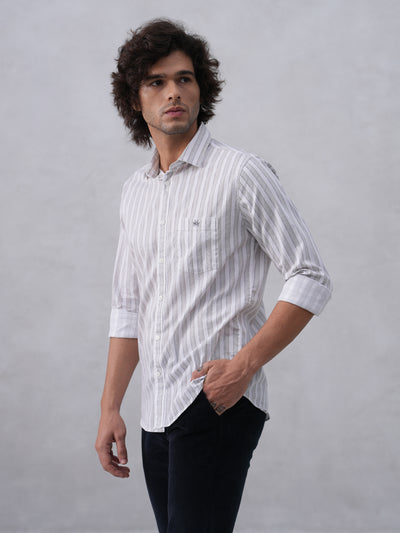 White Vertical Stripes Shirt