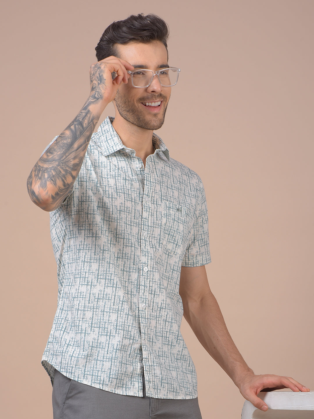 Green Printed Shirt