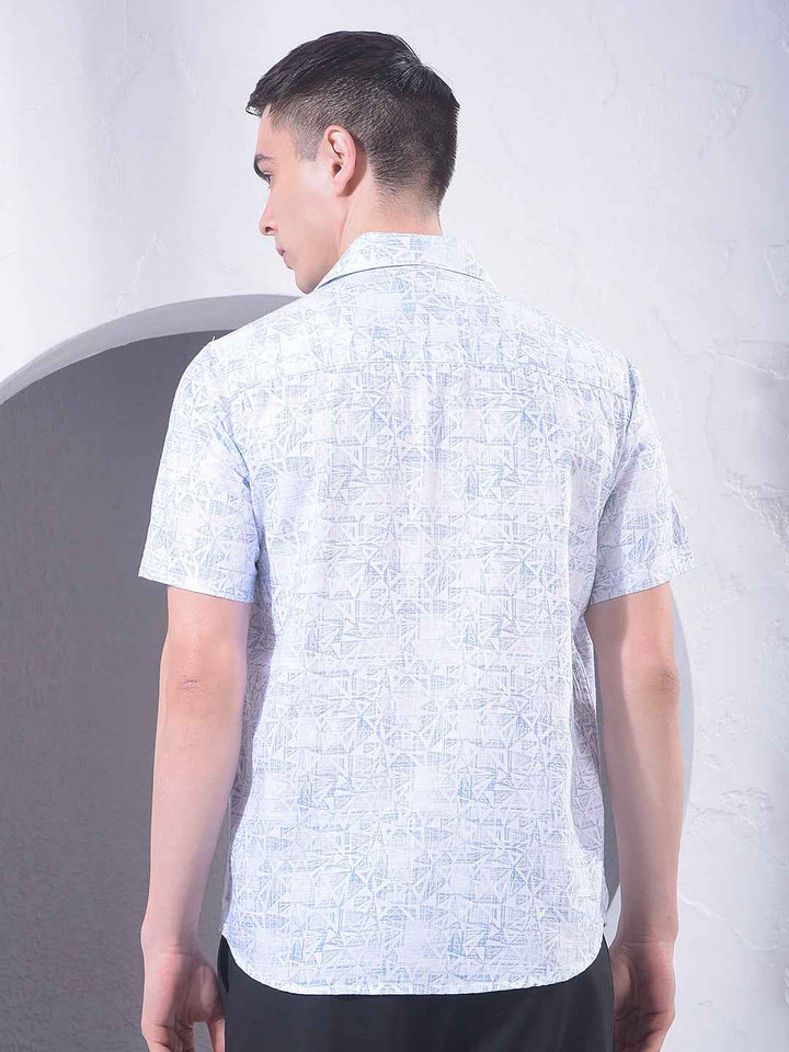 Sleek Blue Chic Printed Shirt
