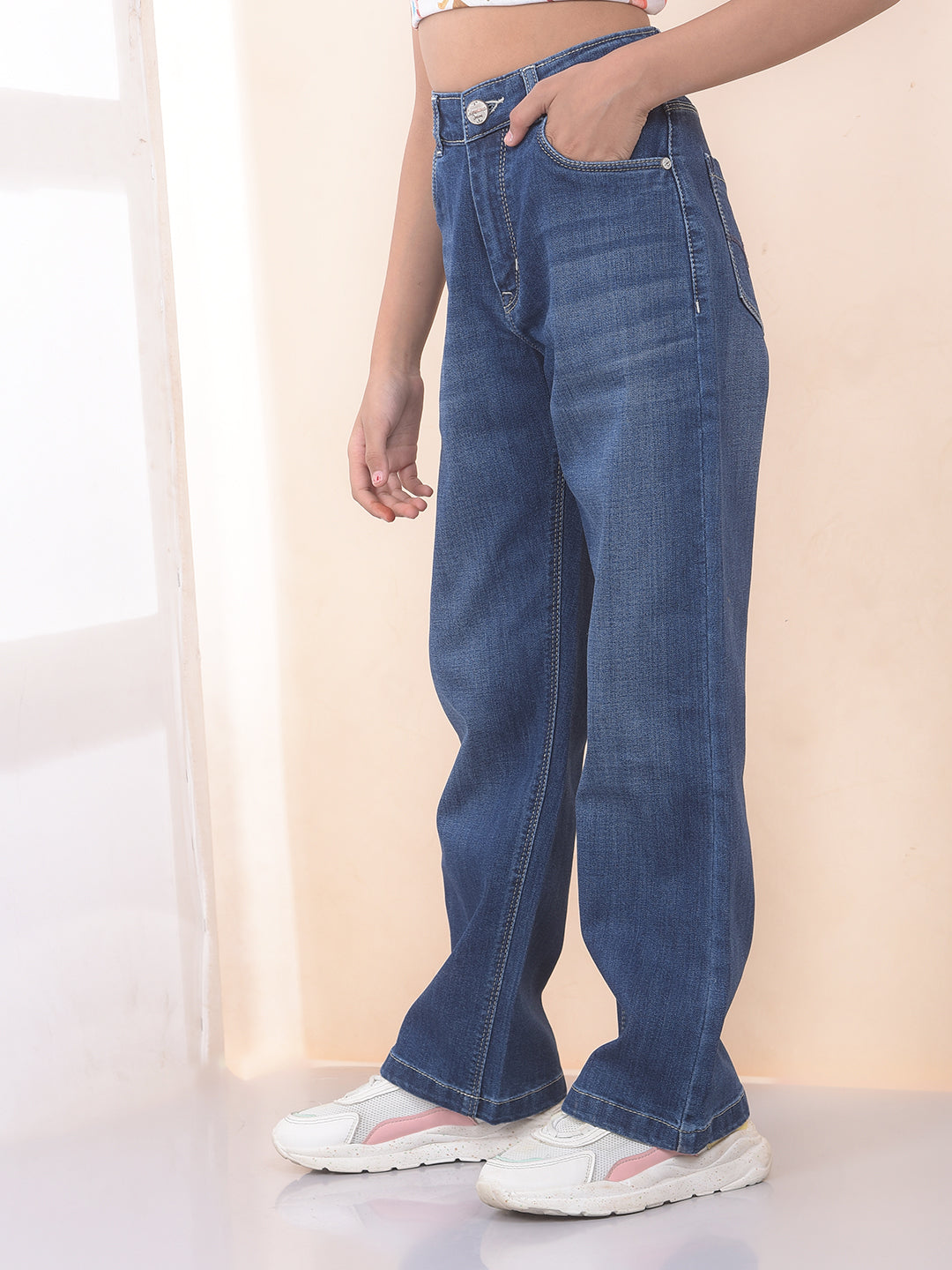 Tailored Coastal Blue Straight Jeans