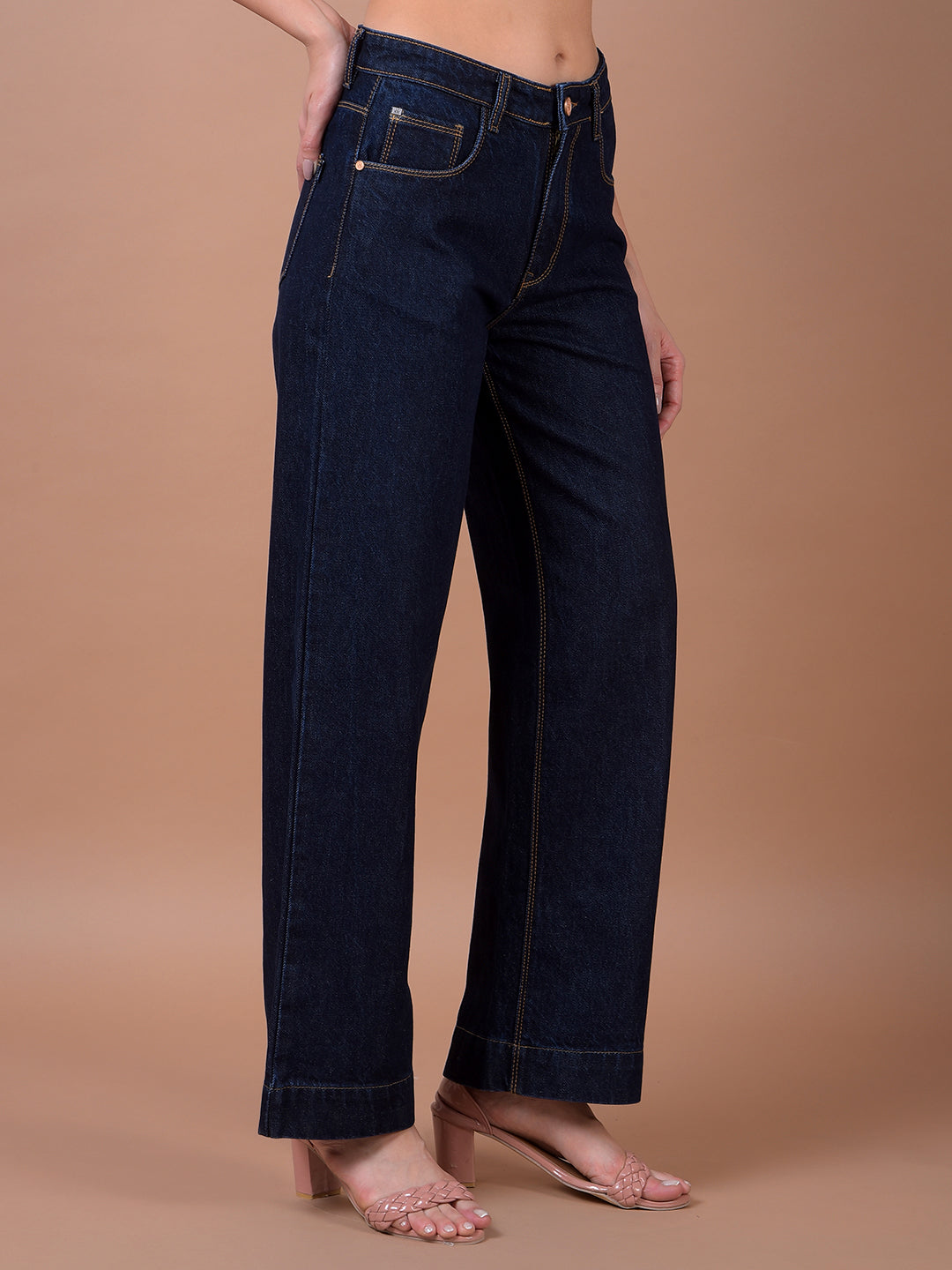 Blue Wide Leg 100% Cotton Jeans