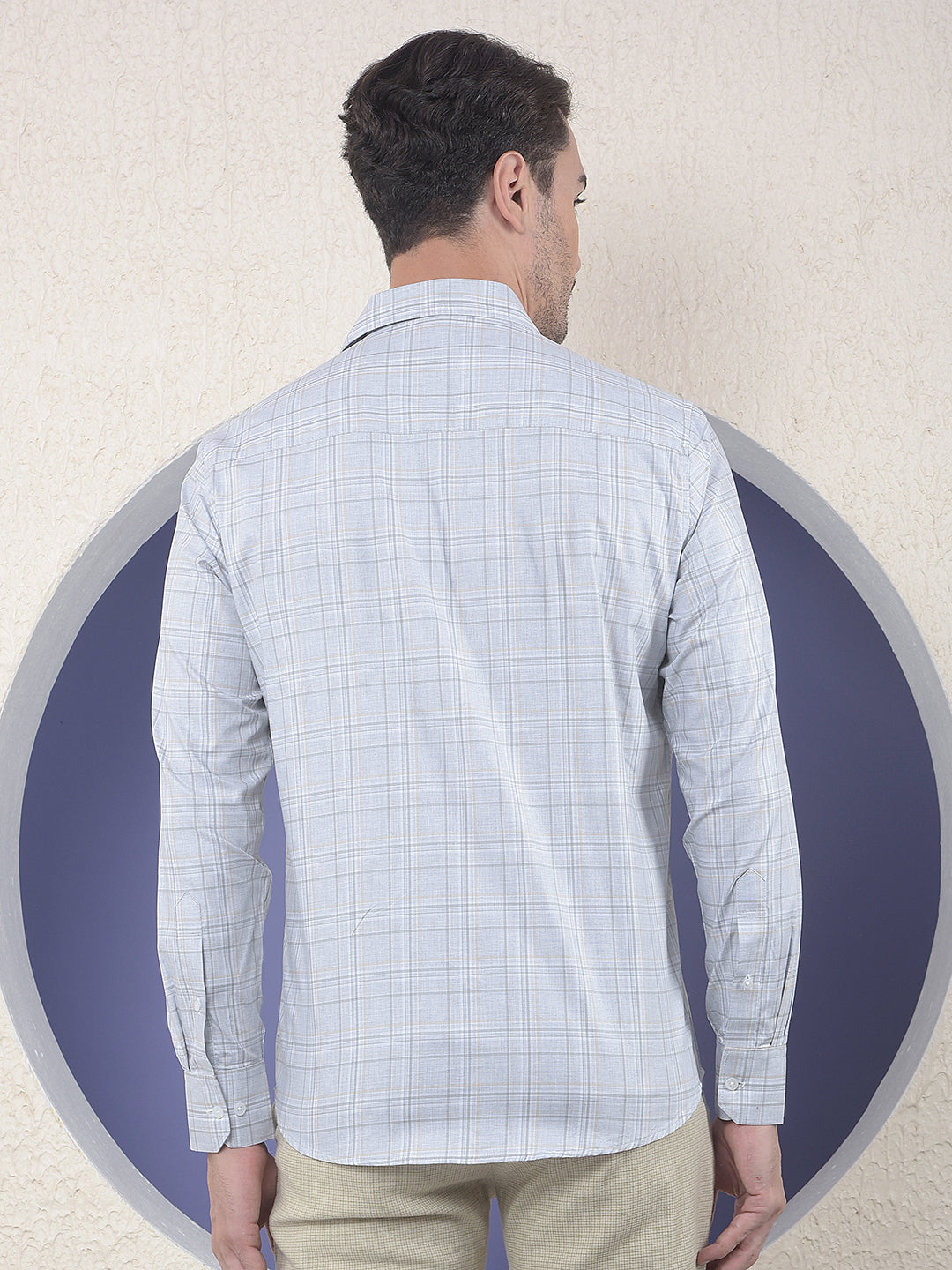 Grey Checked 100% Cotton Shirt