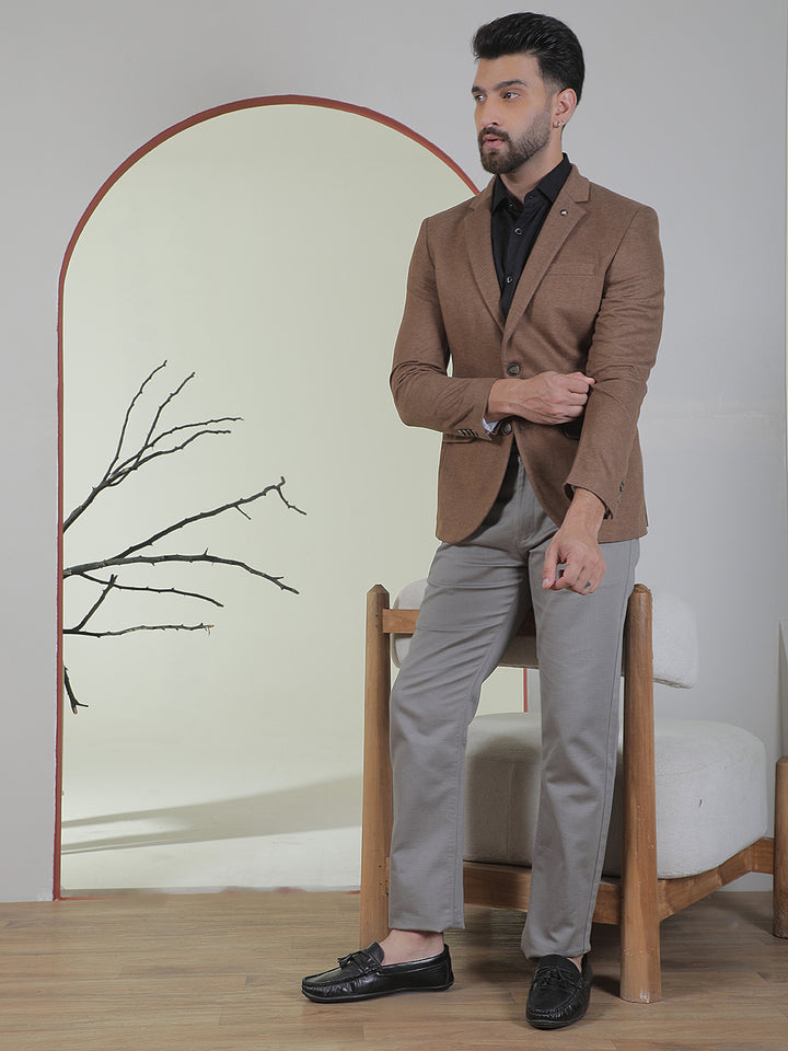 Brown Notch Lapel Blazer