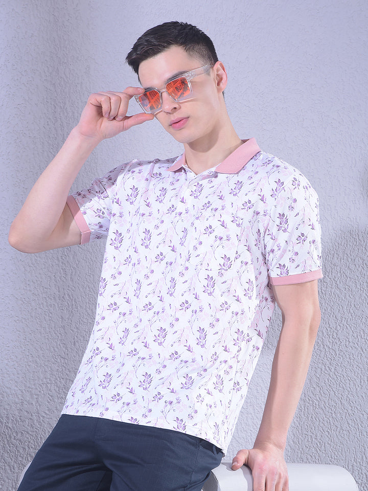 Peach Floral Print T-Shirt
