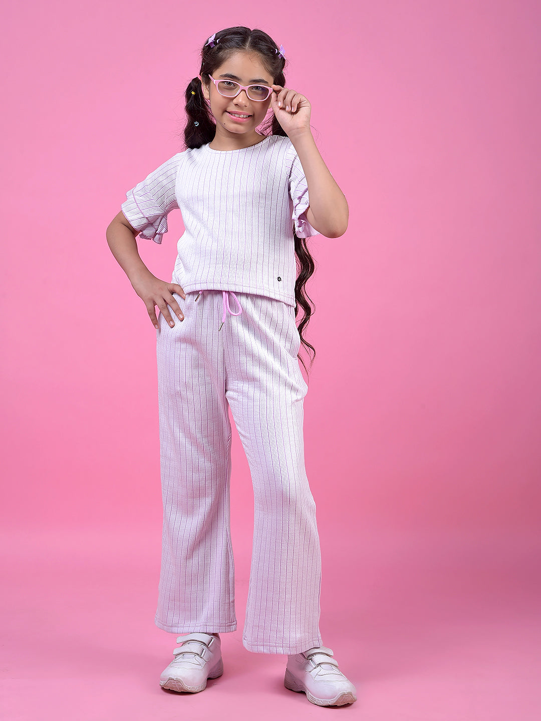 Purple Vertical Stripes Trackpants