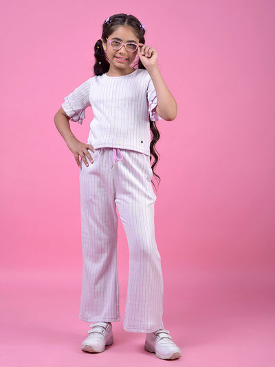 Purple Vertical Stripes Trackpants