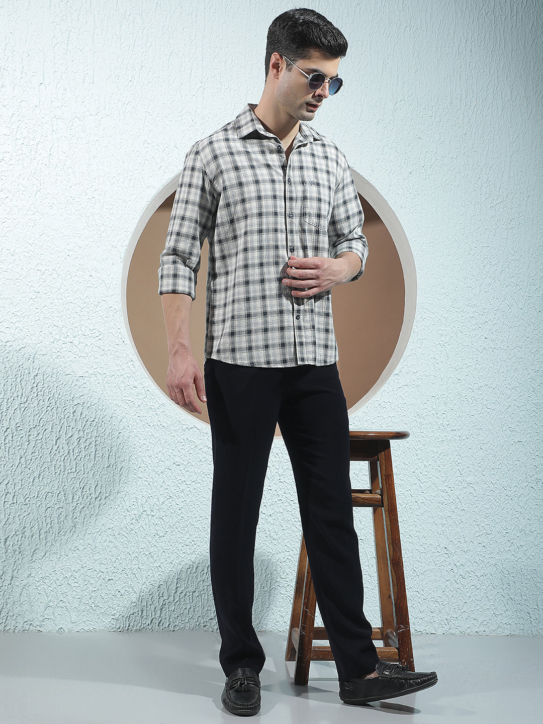 100% Cotton Black Checked Shirt